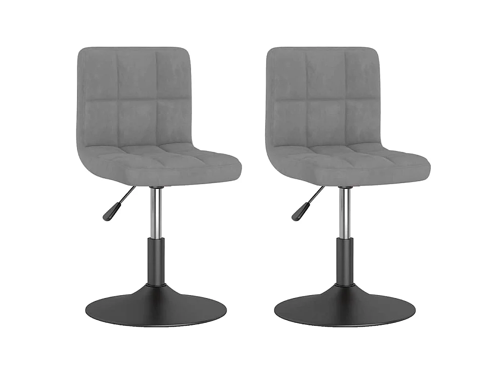 Chaises pivotantes à manger lot de 2 gris clair velours