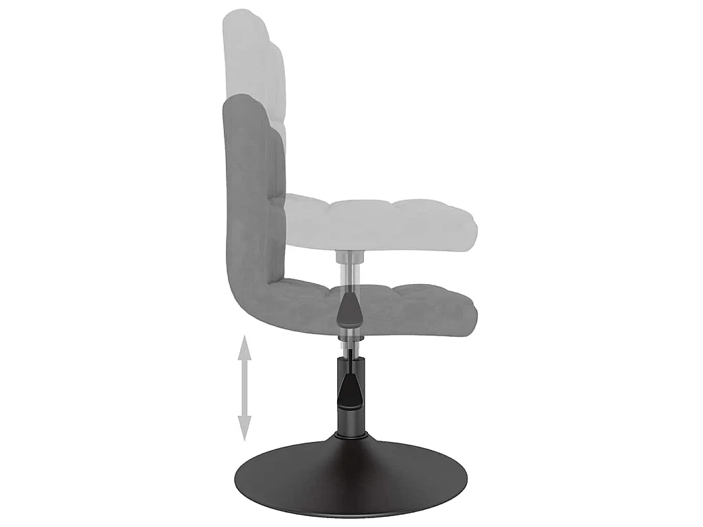 Chaises pivotantes à manger lot de 2 gris clair velours