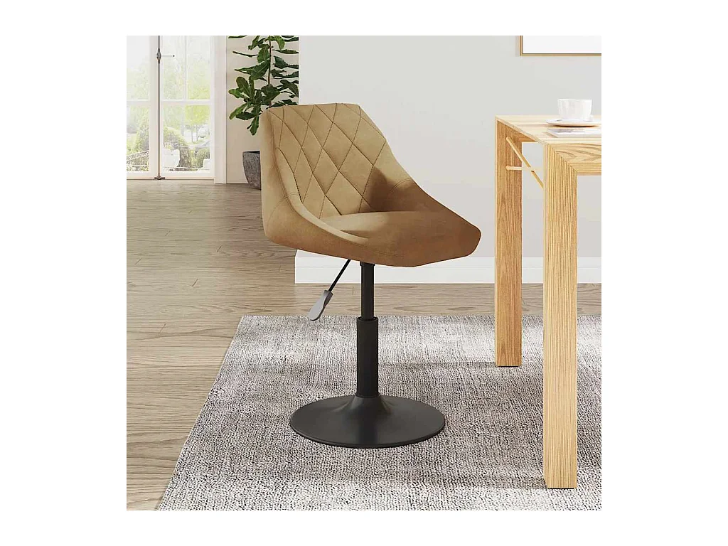 Chaise de salle à manger Marron Velours