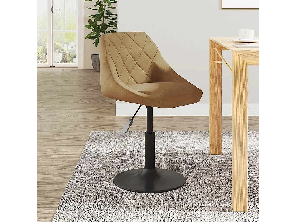 Chaise de salle à manger Marron Velours