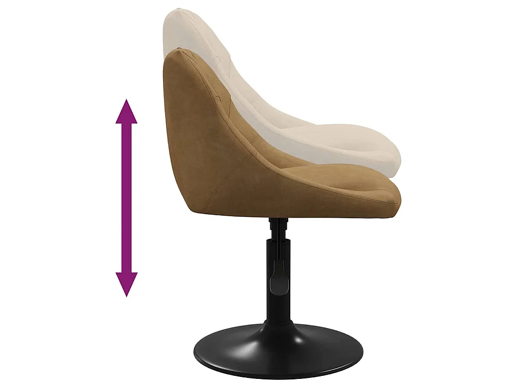 Chaise de salle à manger Marron Velours