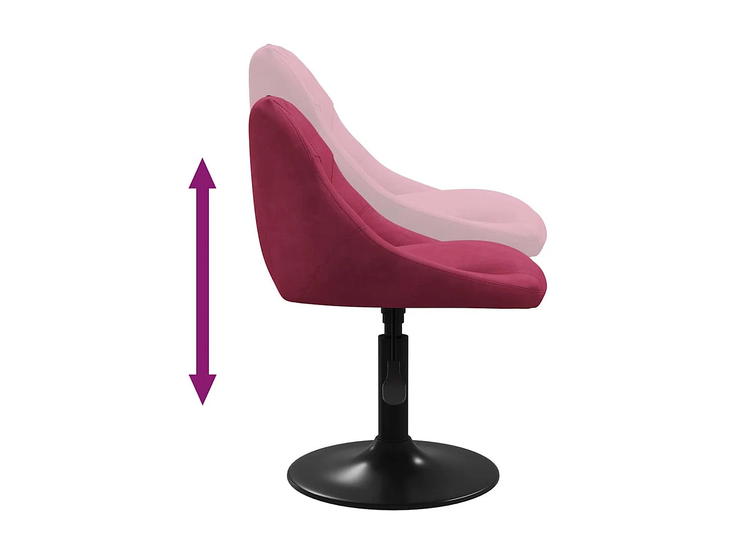Chaises à manger pivotantes lot de 4 rouge bordeaux velours