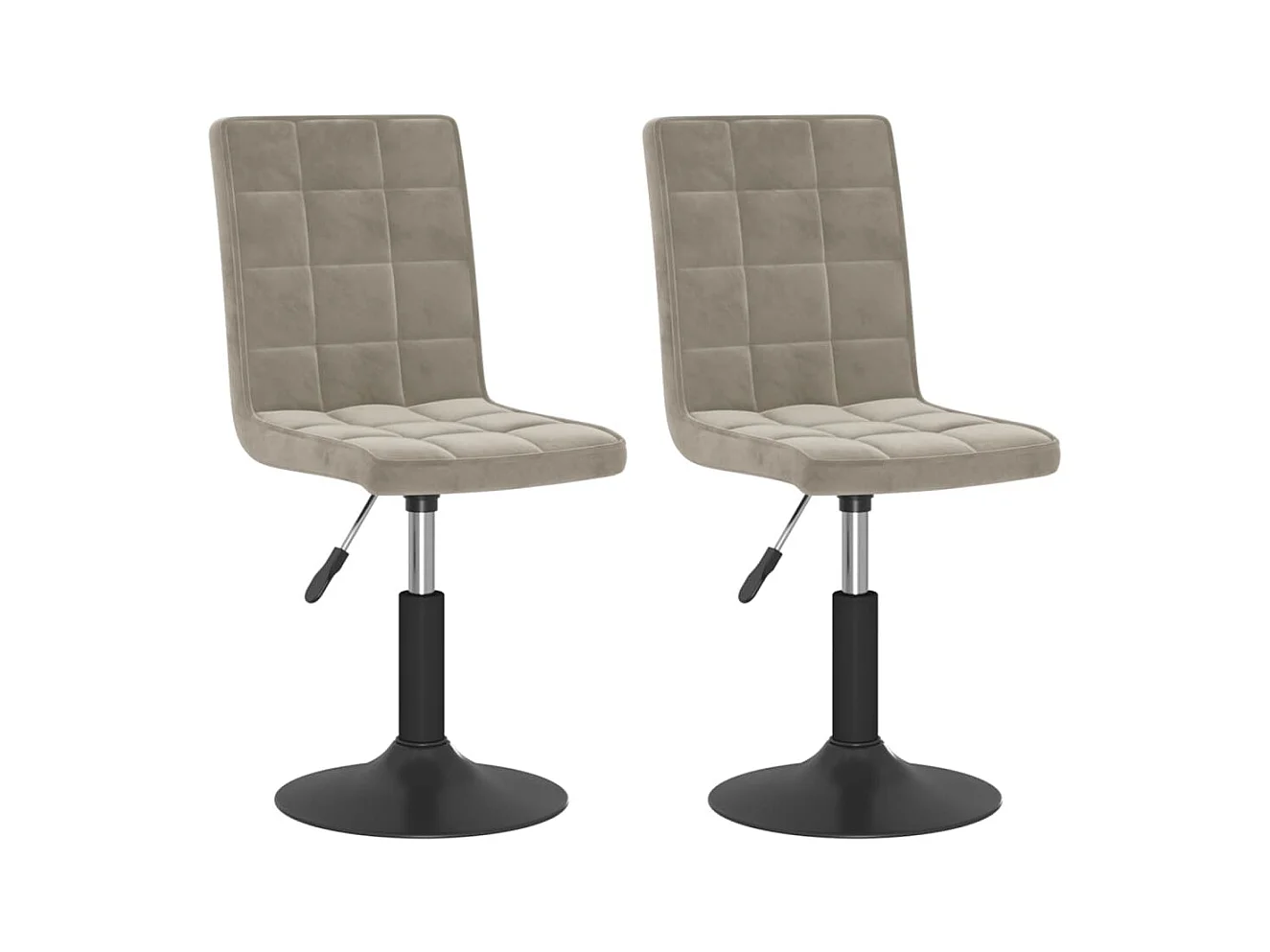 Chaises pivotantes à manger lot de 2 gris clair velours