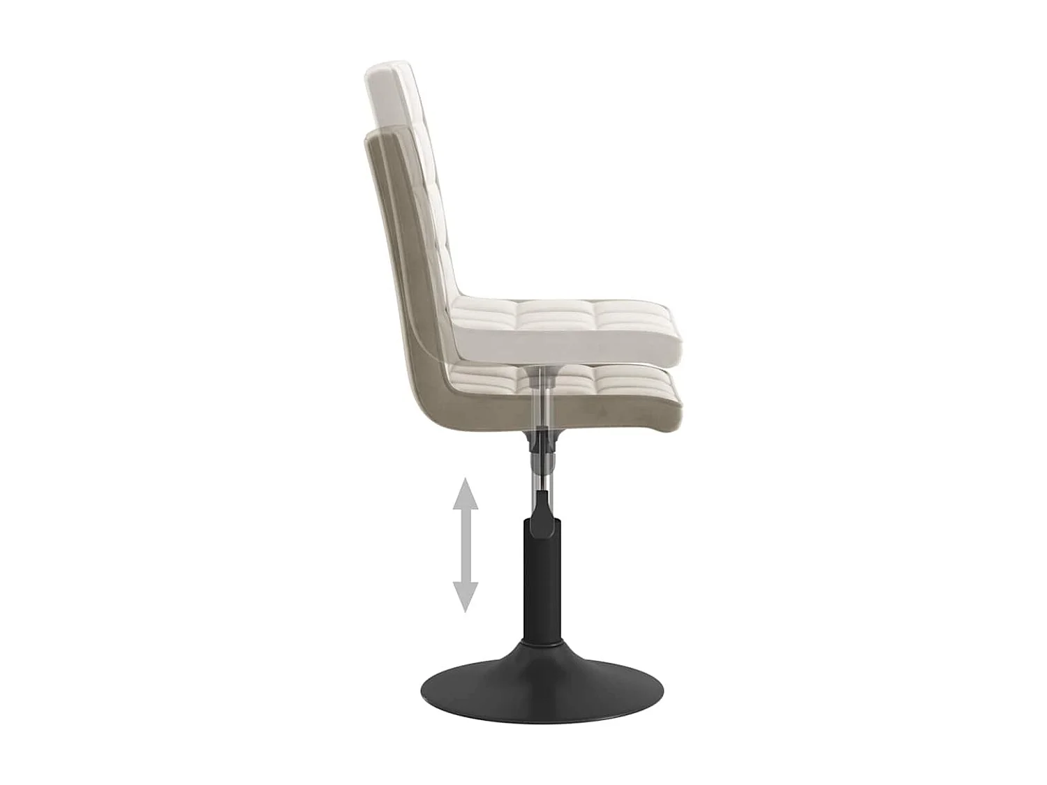 Chaises pivotantes à manger lot de 2 gris clair velours