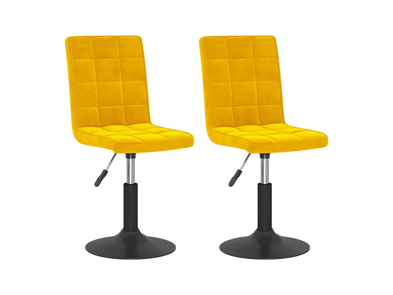 Chaises pivotantes à manger lot de 2 jaune moutarde velours