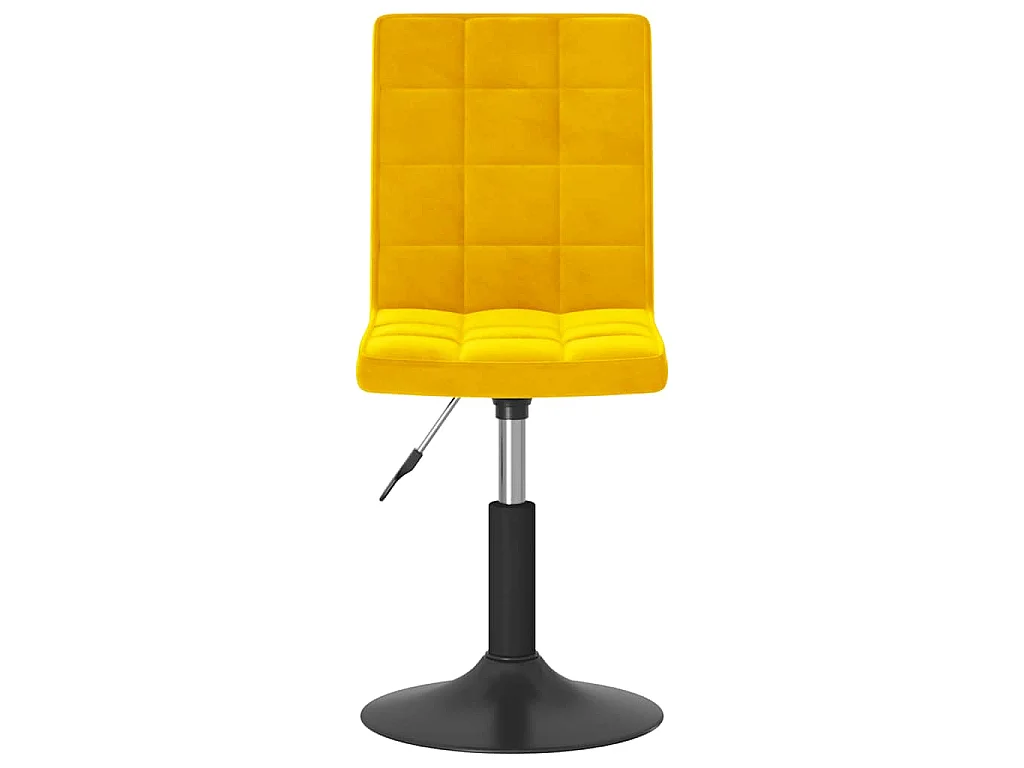 Chaises pivotantes à manger lot de 2 jaune moutarde velours