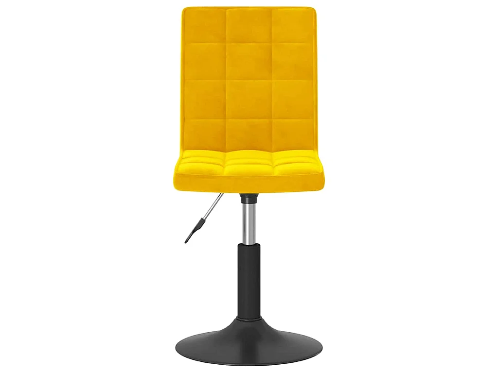 Chaises pivotantes à manger lot de 2 jaune moutarde velours