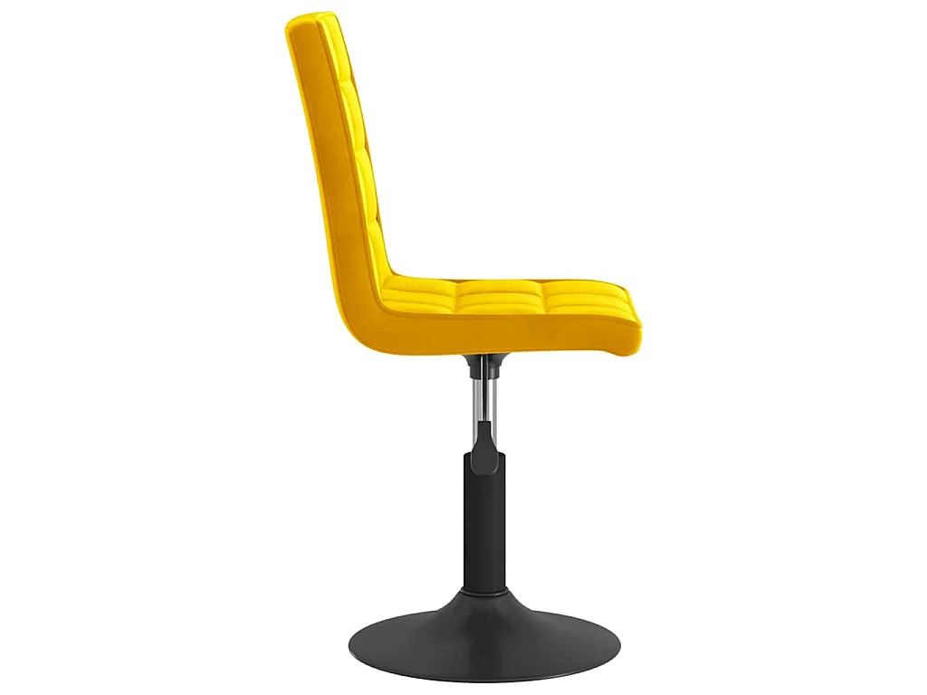 Chaises pivotantes à manger lot de 2 jaune moutarde velours