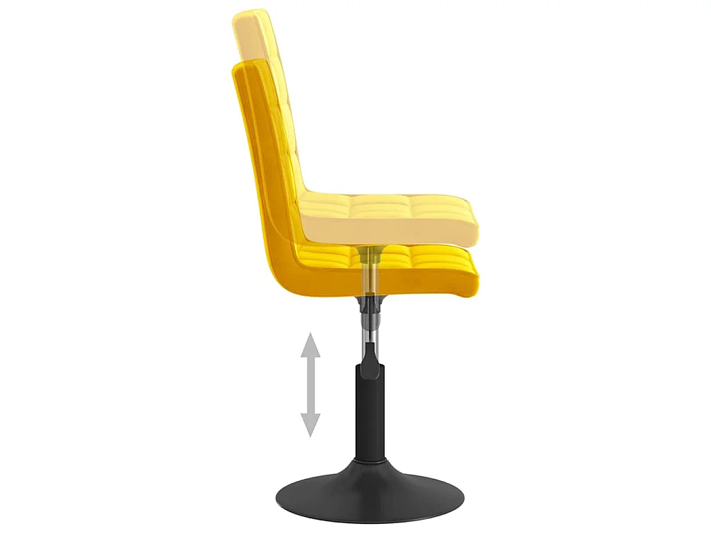 Chaises pivotantes à manger lot de 2 jaune moutarde velours