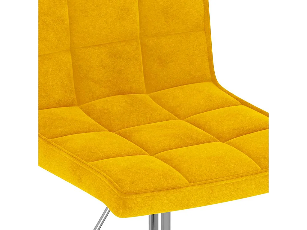 Chaises pivotantes à manger lot de 2 jaune moutarde velours