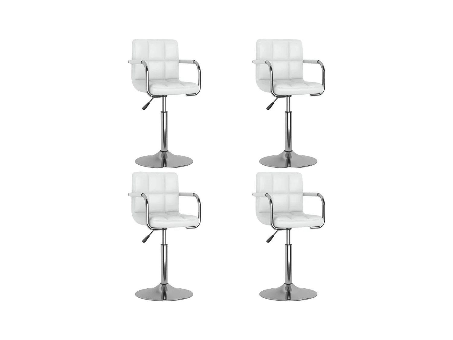 Chaises pivotantes à manger lot de 4 blanc similicuir