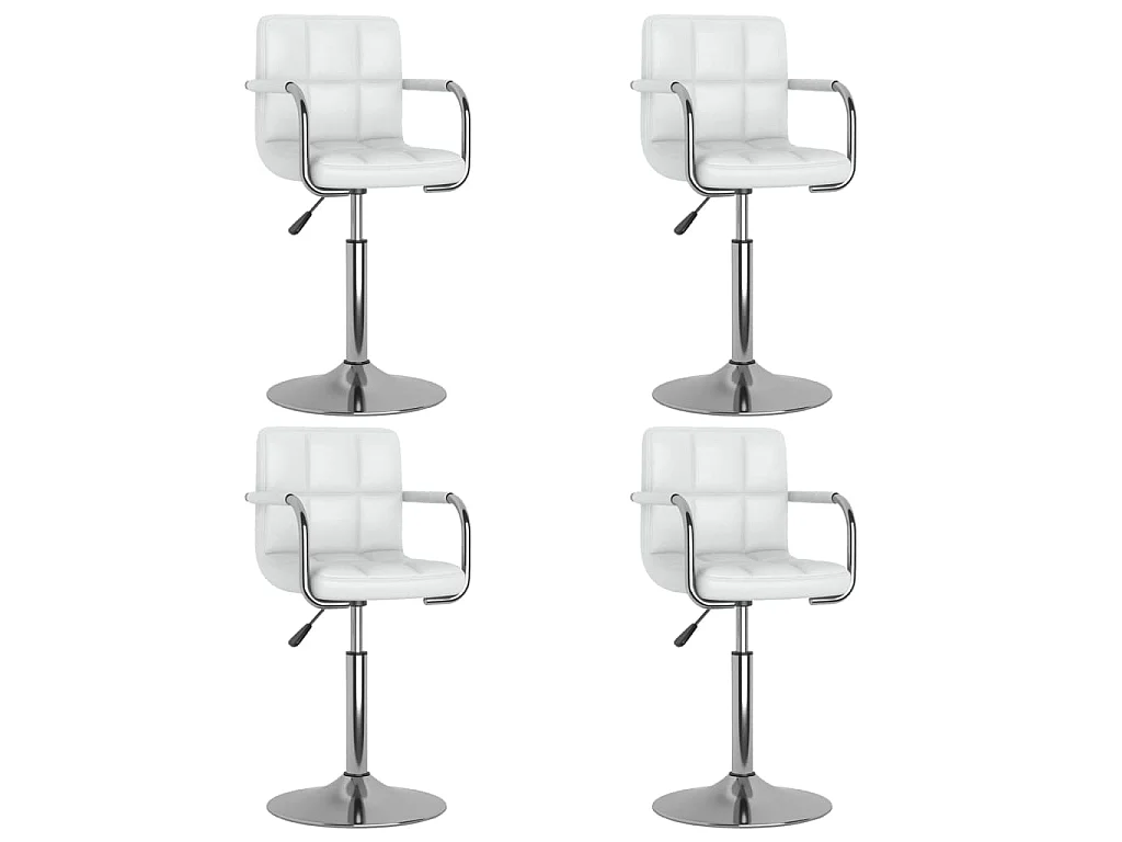 Cadeiras de jantar giratórias 4 pcs couro artificial branco