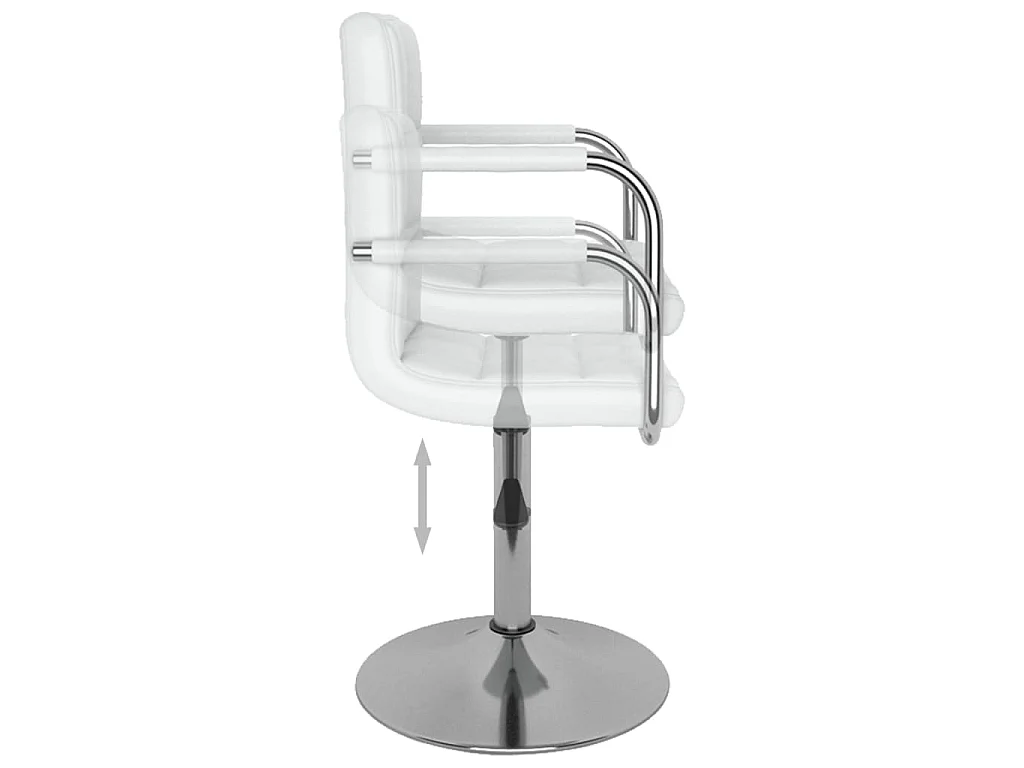 Cadeiras de jantar giratórias 4 pcs couro artificial branco