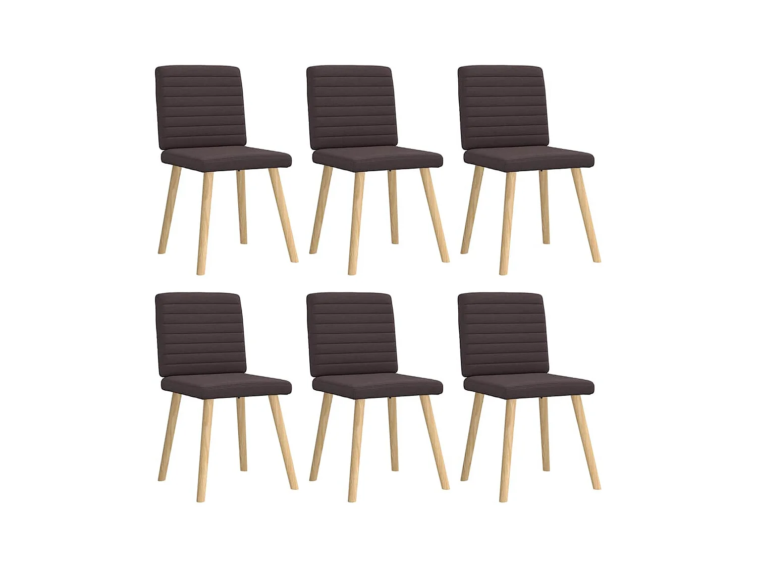 Chaises à manger lot de 6 marron foncé tissu