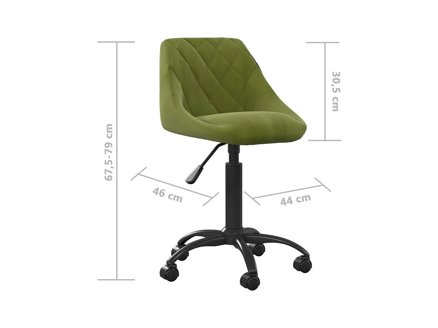 Chaise de salle à manger Vert clair Velours