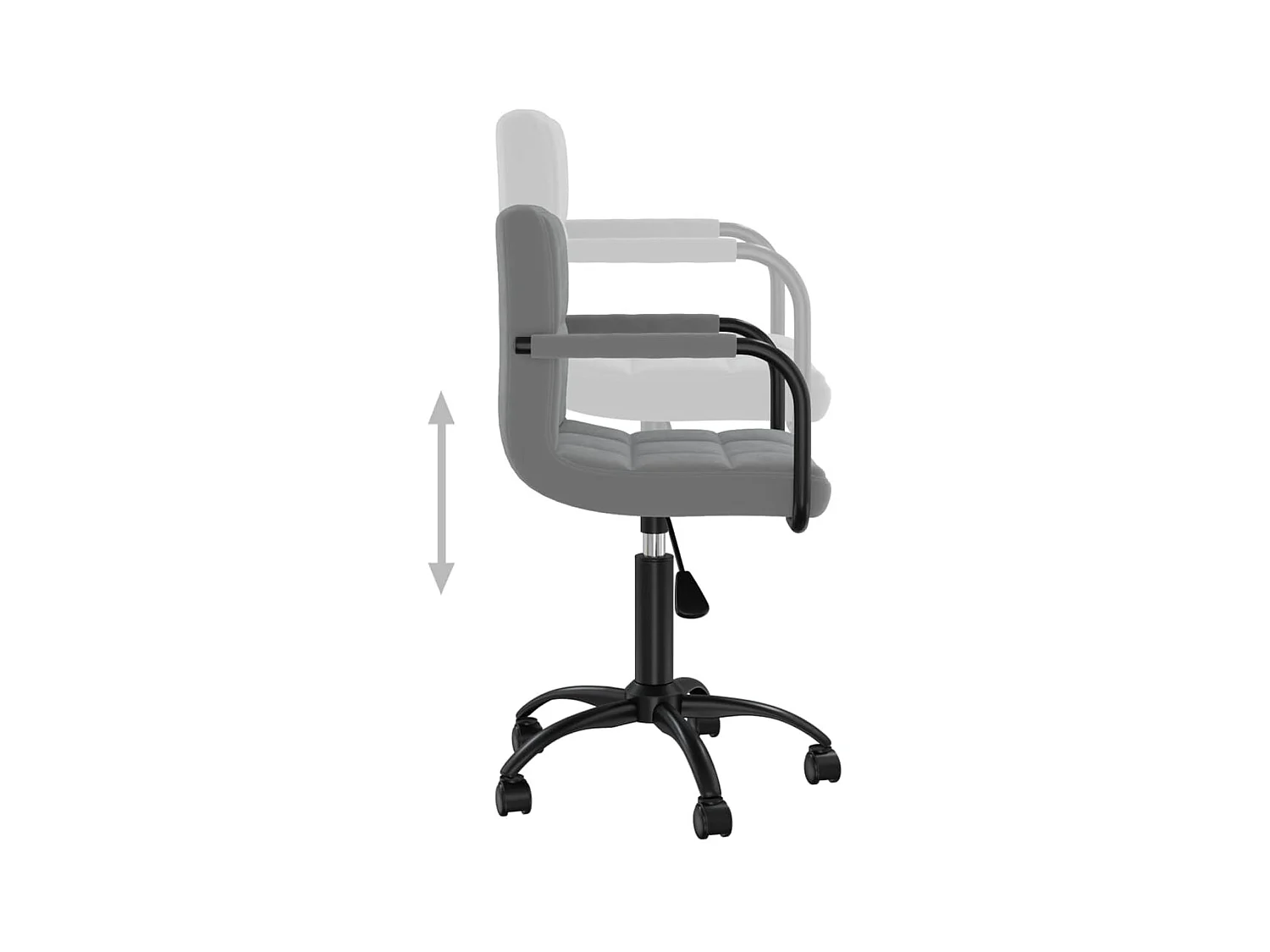 Chaises pivotantes à manger lot de 6 gris foncé velours