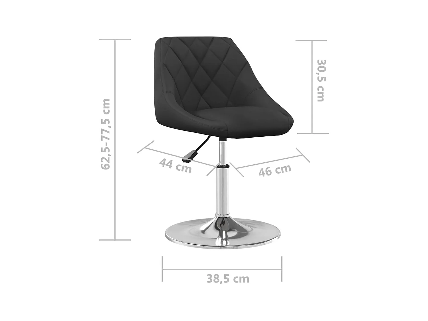 Chaises à manger pivotantes lot de 4 Noir Velours