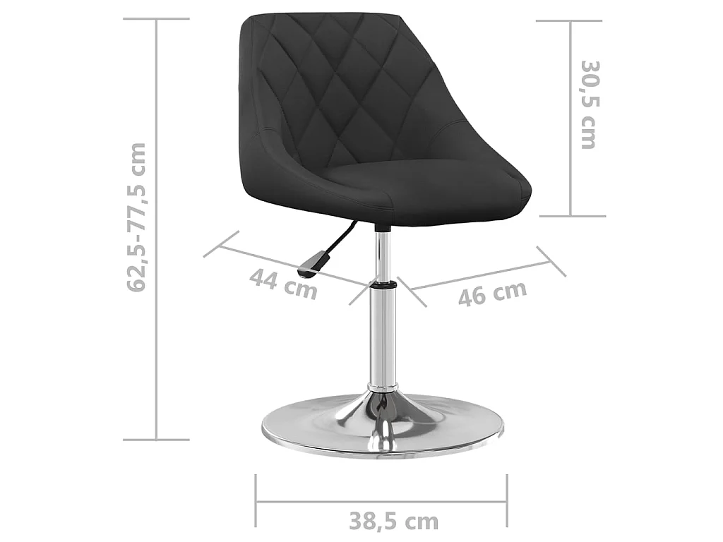 Chaises à manger pivotantes lot de 4 Noir Velours