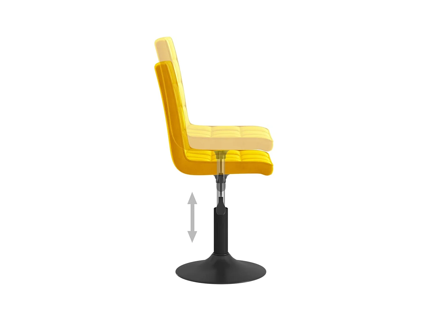 Chaises à manger pivotantes lot de 6 jaune moutarde velours