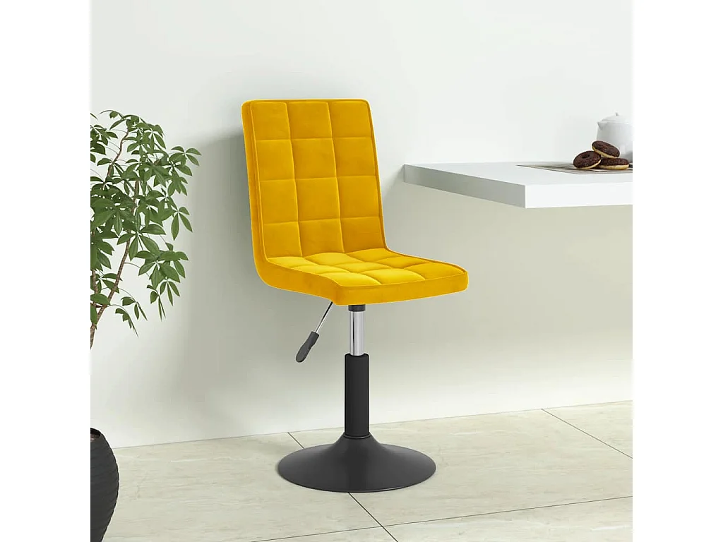 Cadeiras de jantar giratórias 6 pcs veludo amarelo mostarda