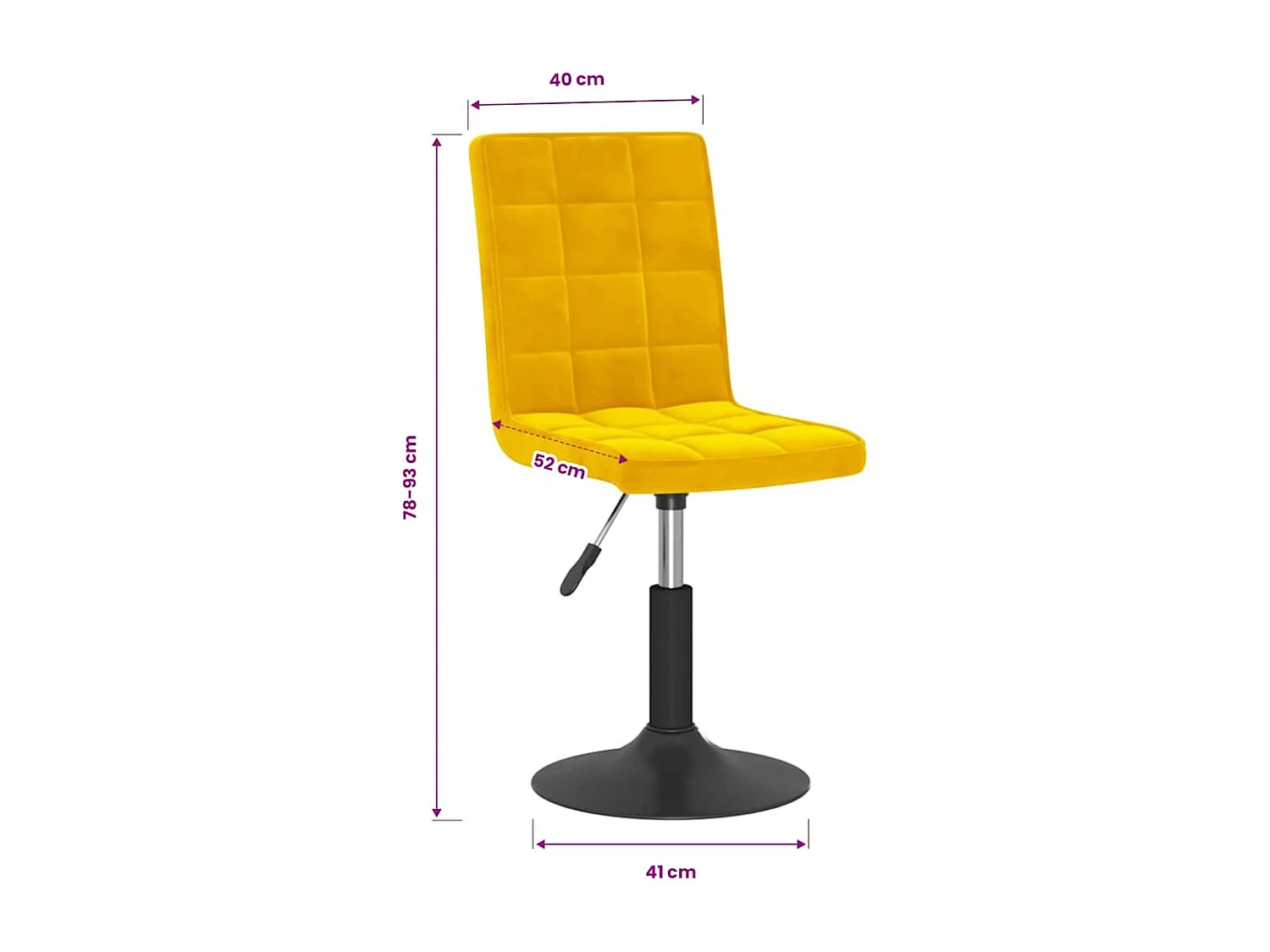 Cadeiras de jantar giratórias 6 pcs veludo amarelo mostarda