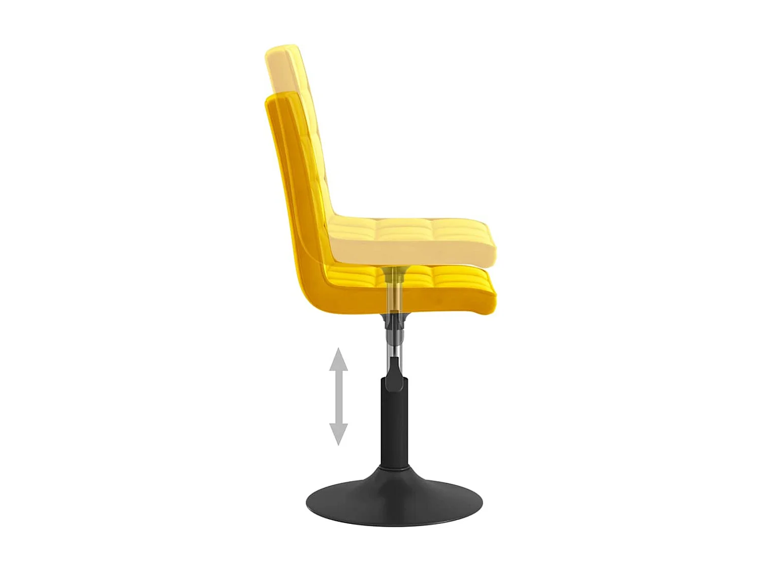 Cadeiras de jantar giratórias 6 pcs veludo amarelo mostarda