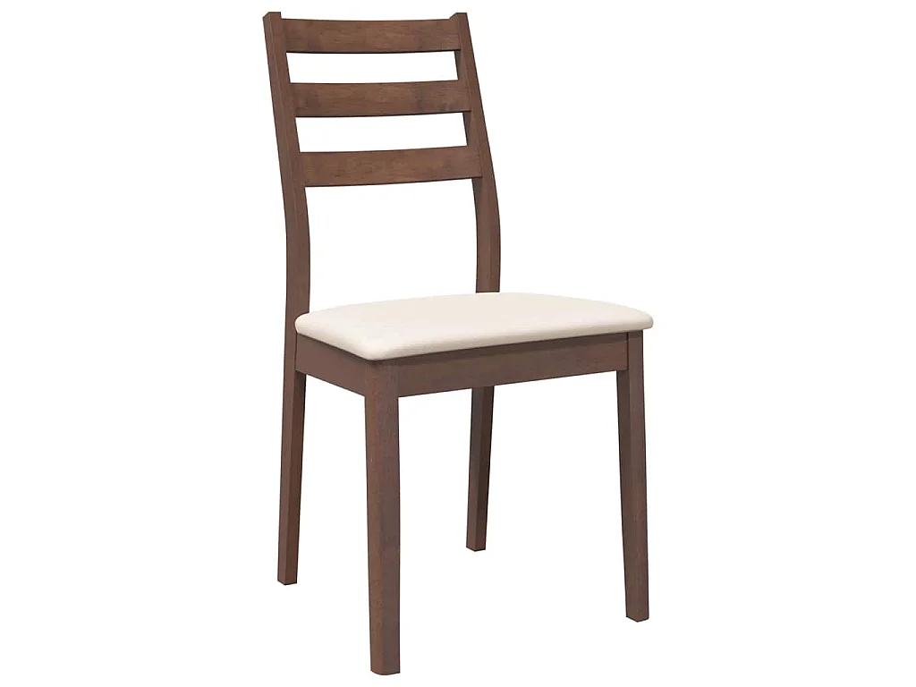 Cadeiras de jantar com almofadões 2 pcs madeira maciça castanho