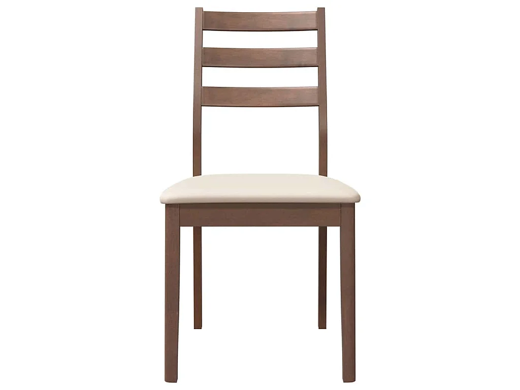 Cadeiras de jantar com almofadões 2 pcs madeira maciça castanho