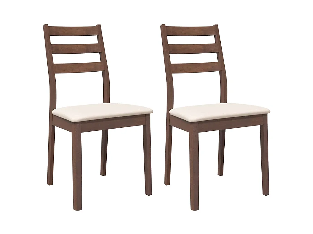 Cadeiras de jantar com almofadões 2 pcs madeira maciça castanho