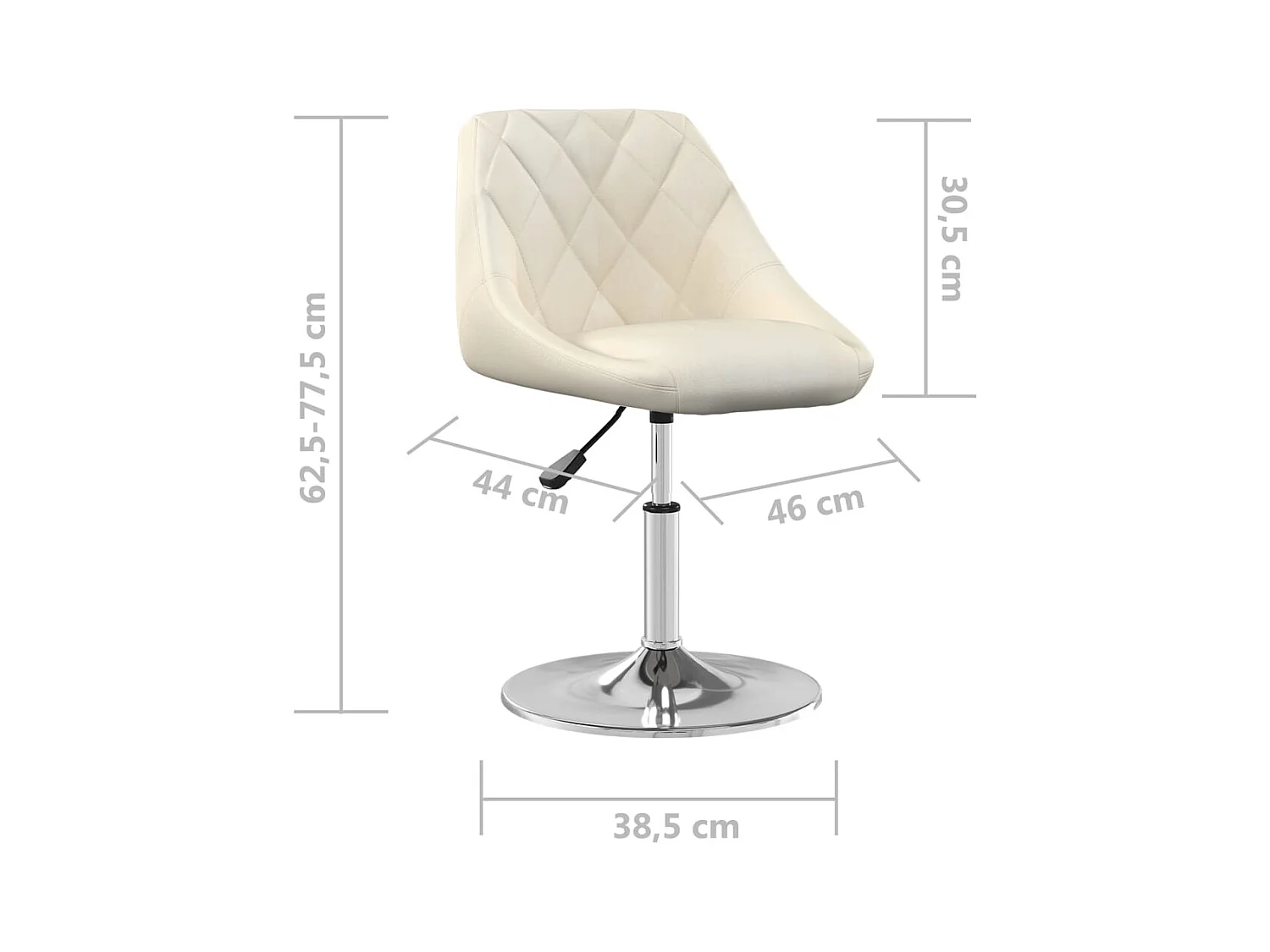 Chaises à manger pivotantes lot de 4 Crème Velours