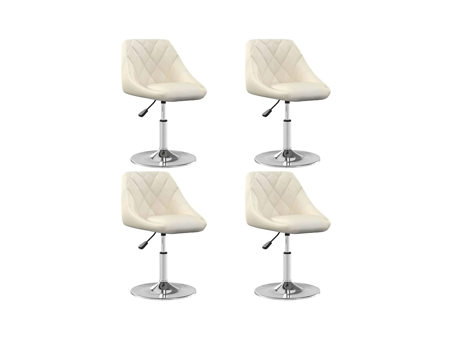 Chaises à manger pivotantes lot de 4 Crème Velours