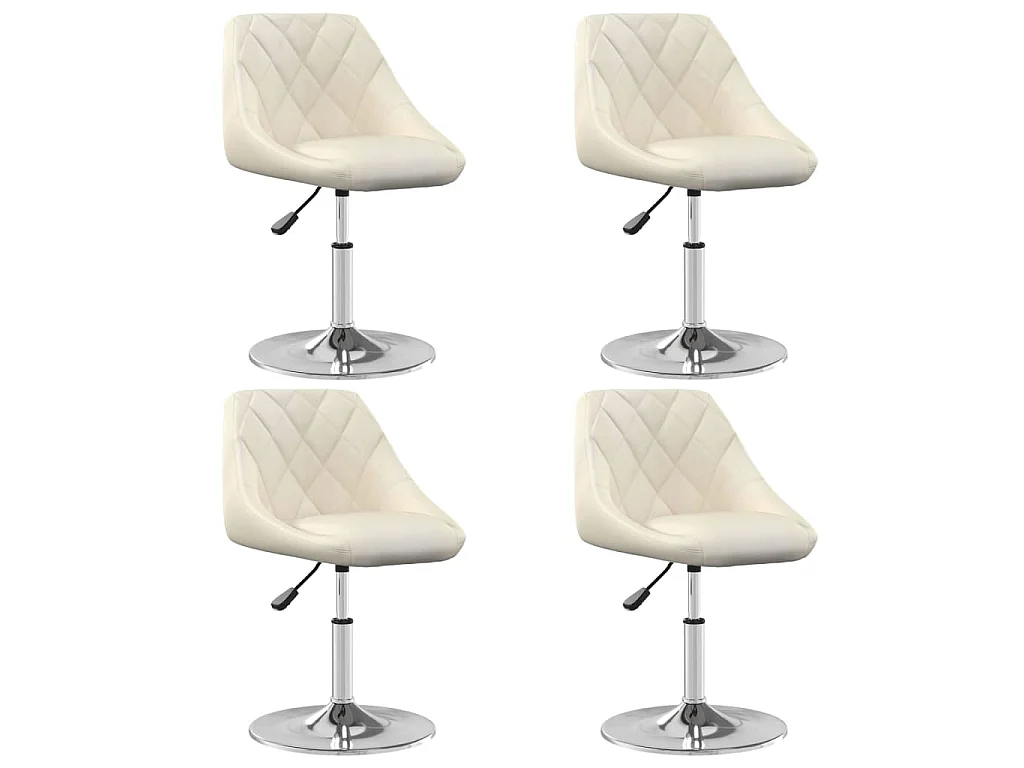 Esszimmerstühle 4 Stk. Drehbar Creme Samt