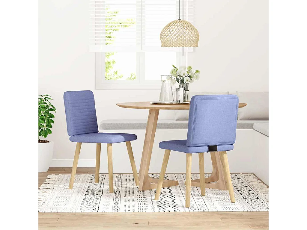 Eetkamerstoelen 2 st stof jeansblauw