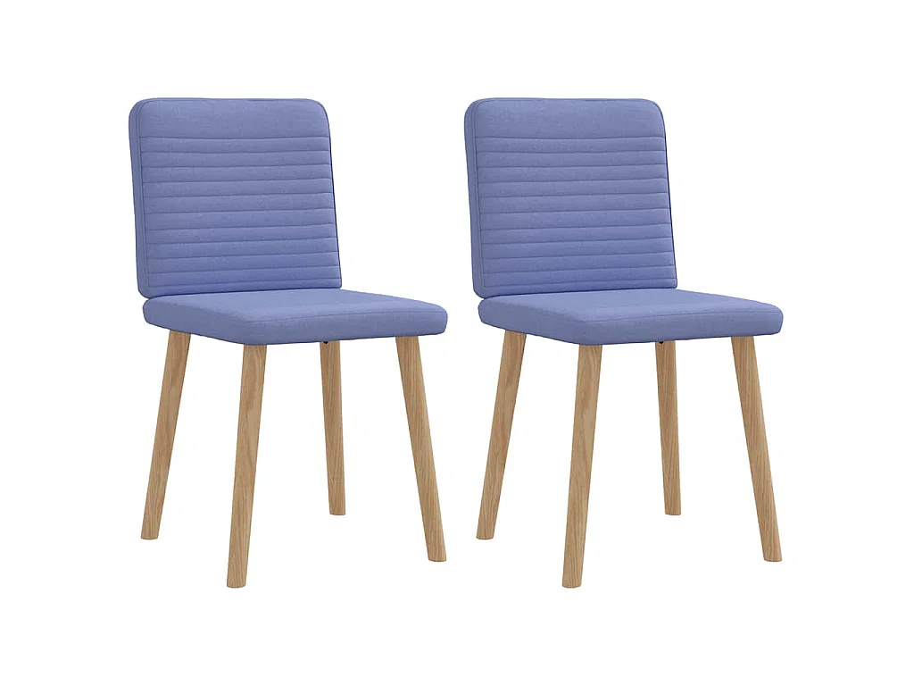 Cadeiras de jantar 2 pcs Jeans Tecido Azul