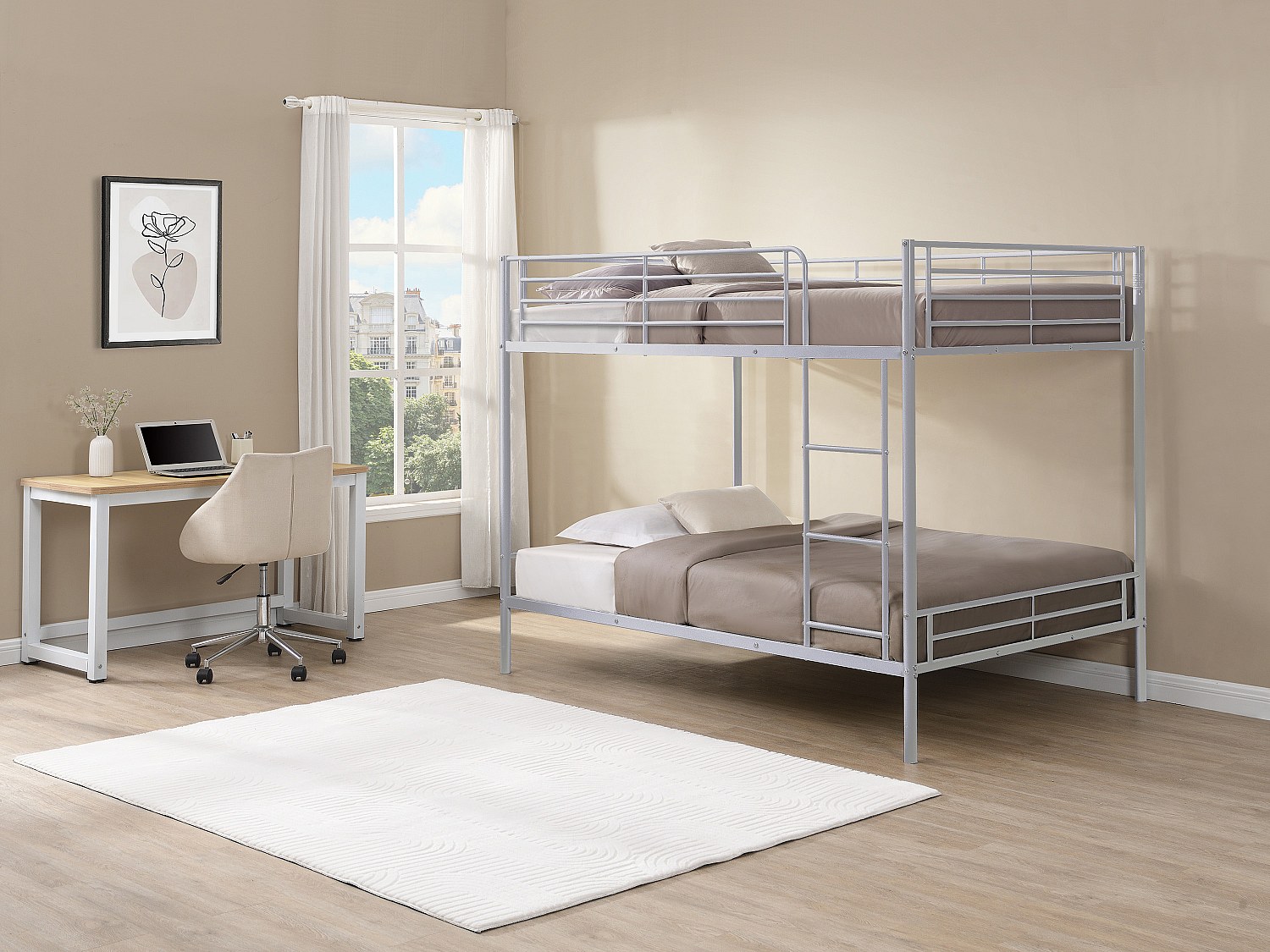 Etagenbett - 2 x 120 x 190 cm - Silber - DUOTIS günstig online kaufen