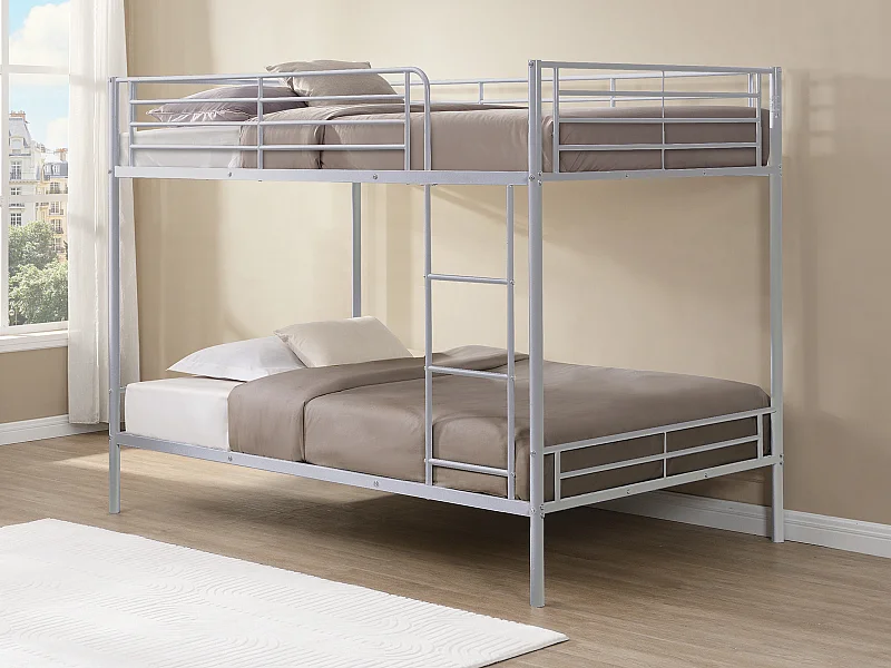 Lits superposés - 2 x 120 x 190 cm - Argent - DUOTIS