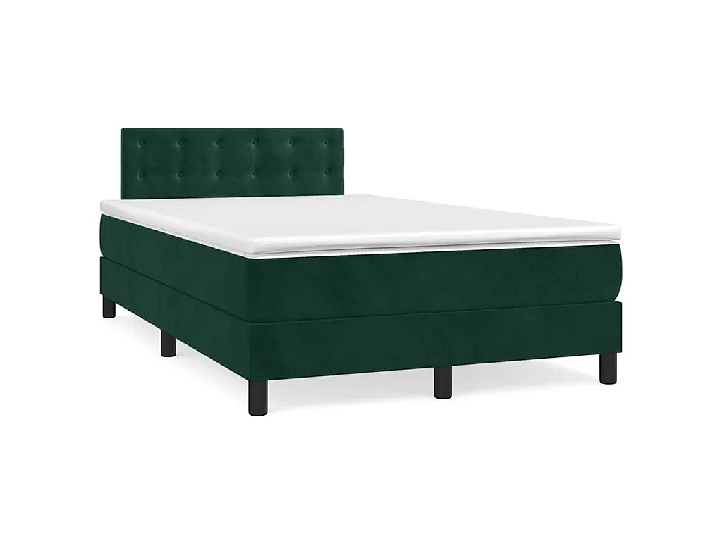 Boxspring met matras fluweel donkergroen 120x200 cm