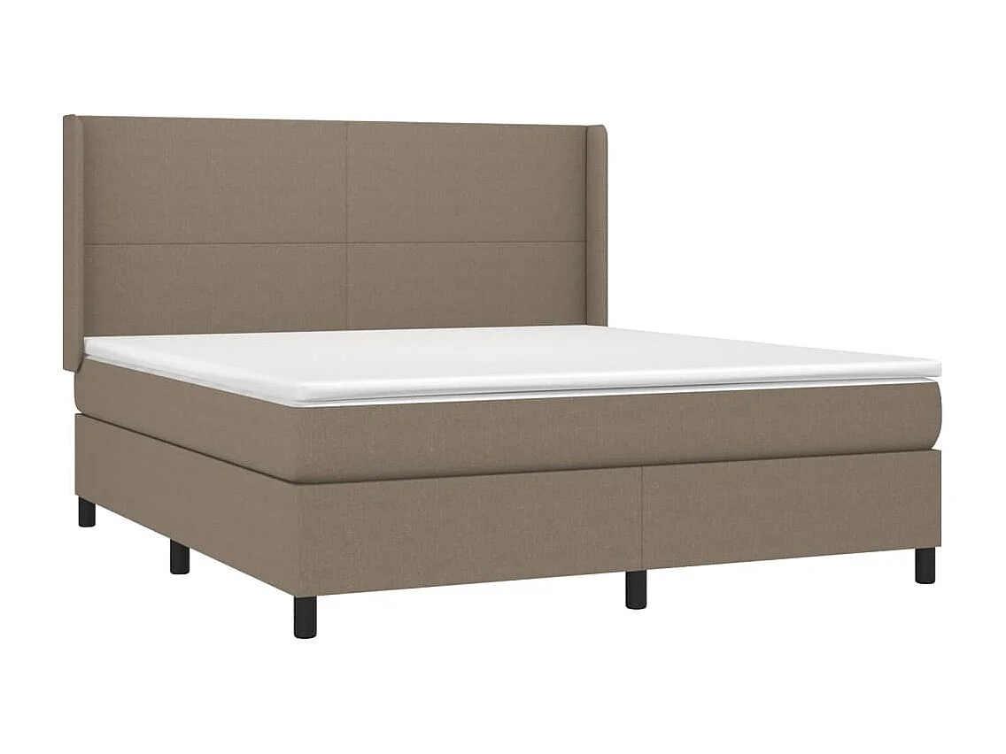 Boxspring met matras en LED stof taupe 180x200 cm
