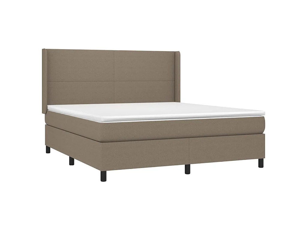 Sommier à lattes de lit matelas LED Taupe 180x200 cm Tissu