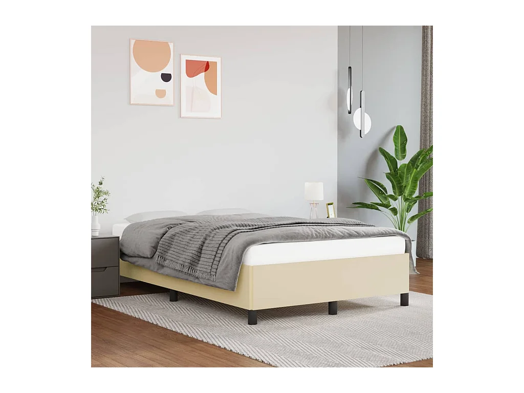 Cadre de lit Crème 120x200 cm Similicuir