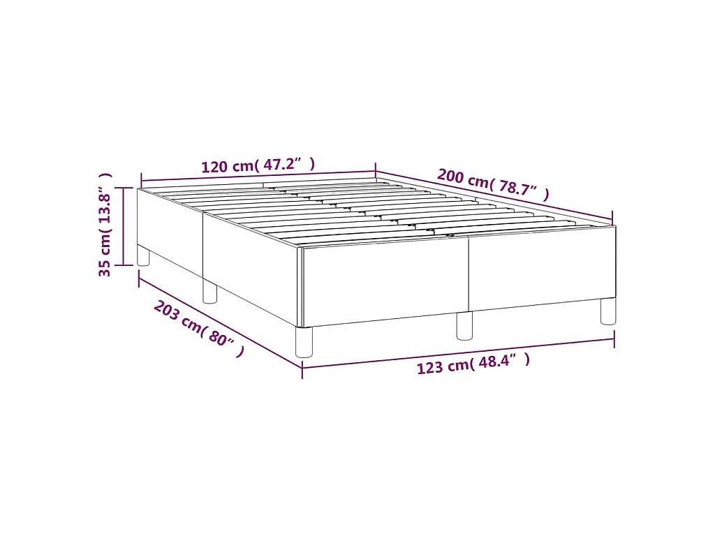 Bettgestell Creme 120x200 cm Kunstleder