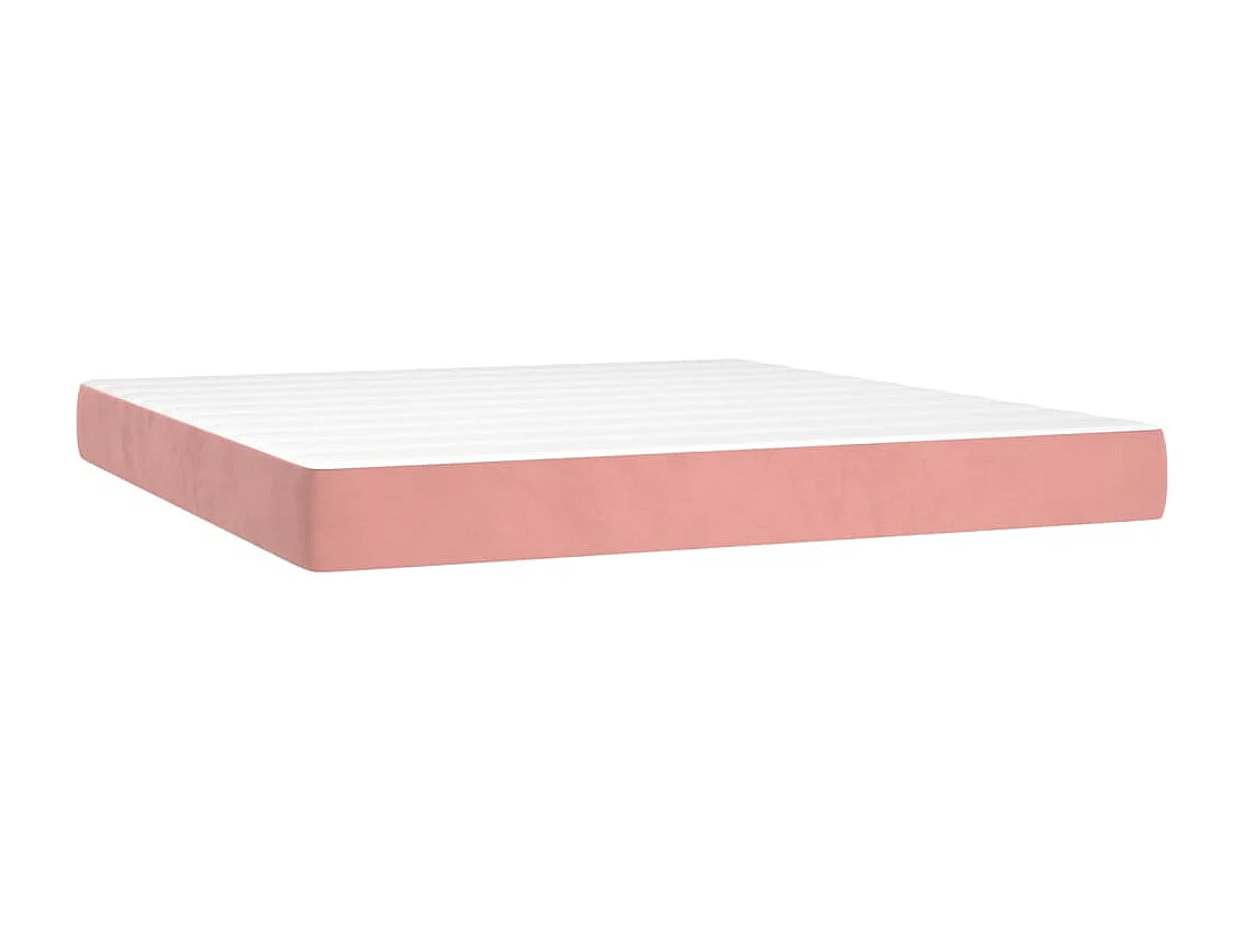 Boxspring met matras fluweel roze 160x200 cm