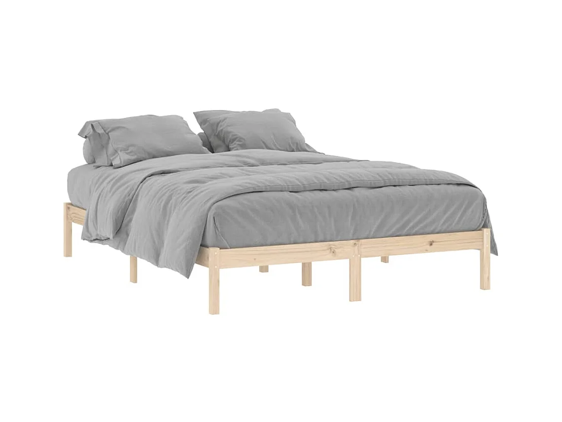 Cadre de lit sans matelas 152x203 cm bois massif de pin