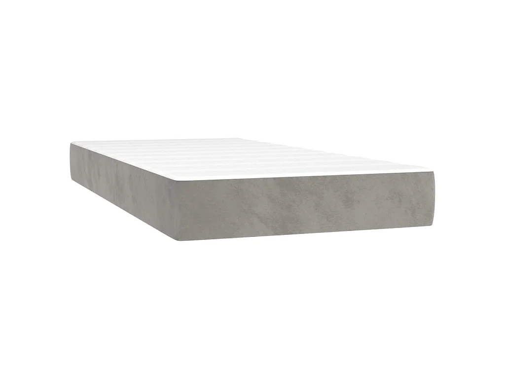 Boxspring met matras fluweel lichtgrijs 90x190 cm