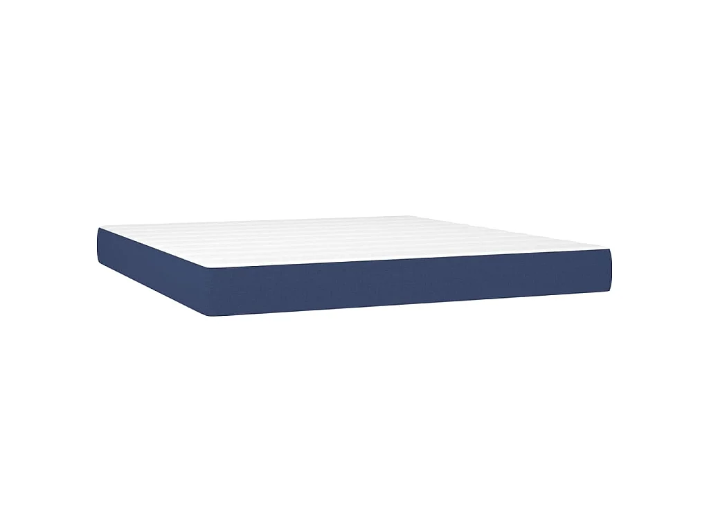 Boxspring met matras en LED stof blauw 180x200 cm