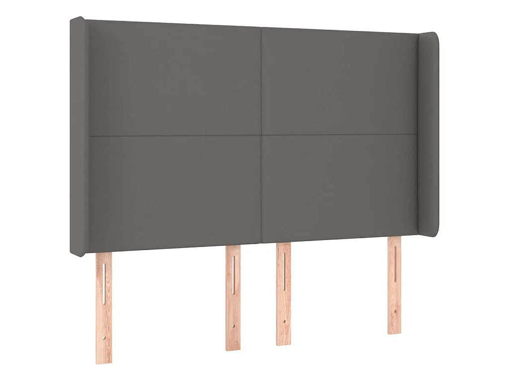 Sommier à lattes de lit matelas LED Gris 140x190cm Similicuir