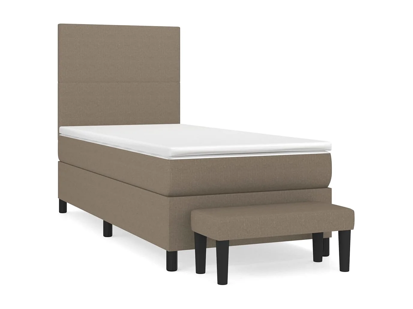 Sommier à lattes de lit avec matelas Taupe 90x200 cm Tissu
