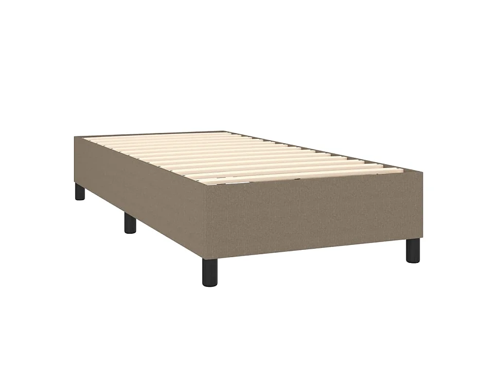 Cama com molas/colchão 90x200 cm tecido castanho-acinzentado