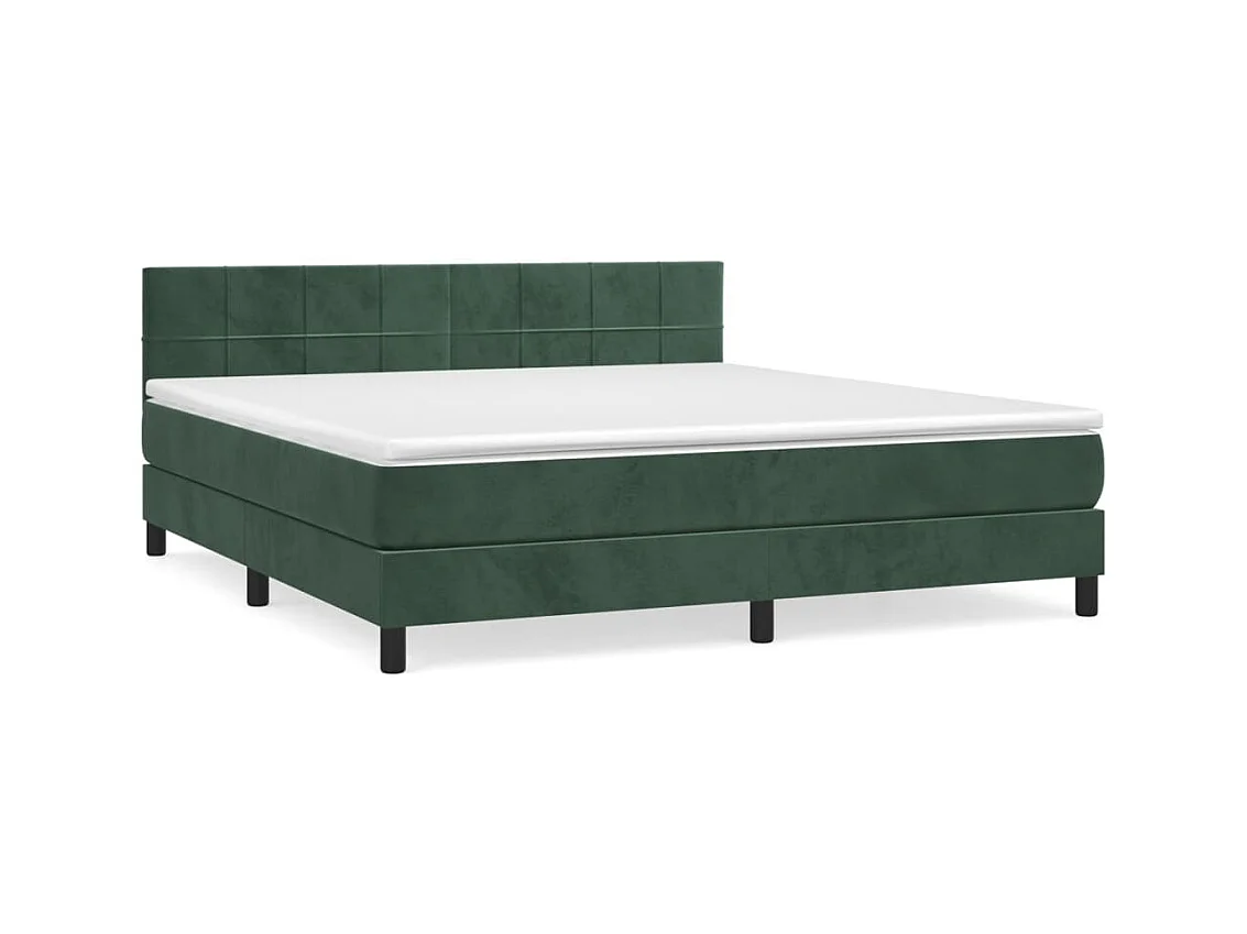 Boxspringbett mit Matratze Dunkelgrün 160x200 cm Samt