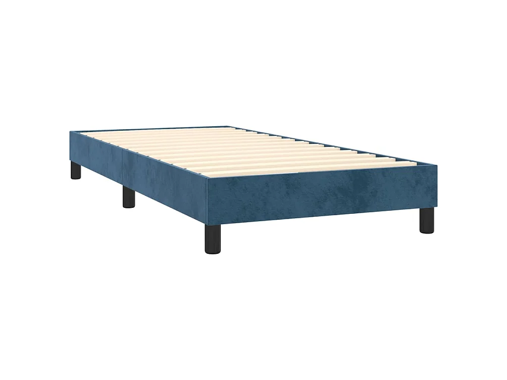 Sommier à lattes de lit avec matelas Bleu foncé 100x200 cm